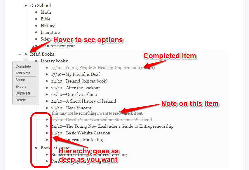WorkFlowy Screenshot